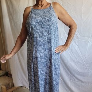 Faded Glory Blue and White Summer Dress